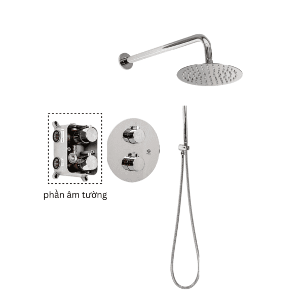 Bộ sen tắm DCD âm tường nóng lạnh cao cấp 6203810CP