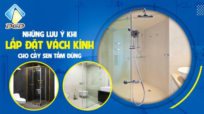 lắp đặt vách kính cho cây sen tắm đứng