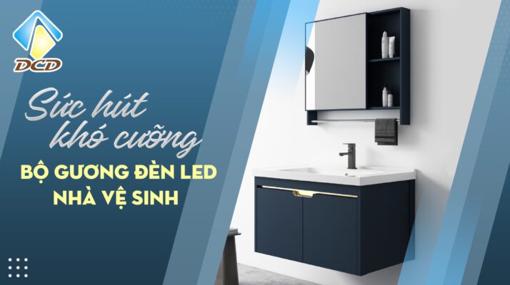 bộ kệ gương đèn led nhà vệ sinh