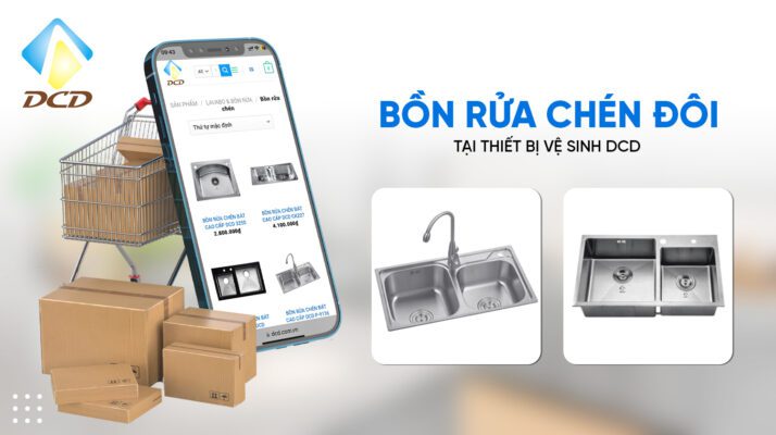 Bồn rửa chén đôi tại thiết bị vệ sinh DCD 