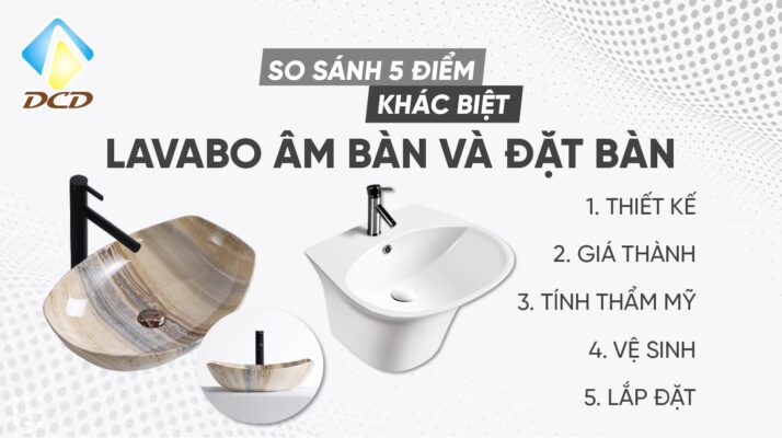 So sánh 5 điểm khác biệt giữa lavabo âm bàn và đặt bàn