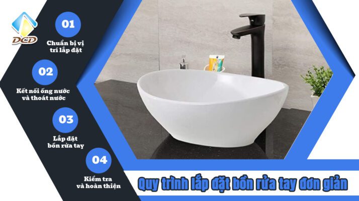 Quy trình lắp đặt bồn rửa tay đơn giản